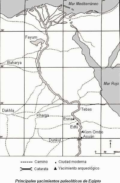 Principales yacimientos paleolticos de Egipto