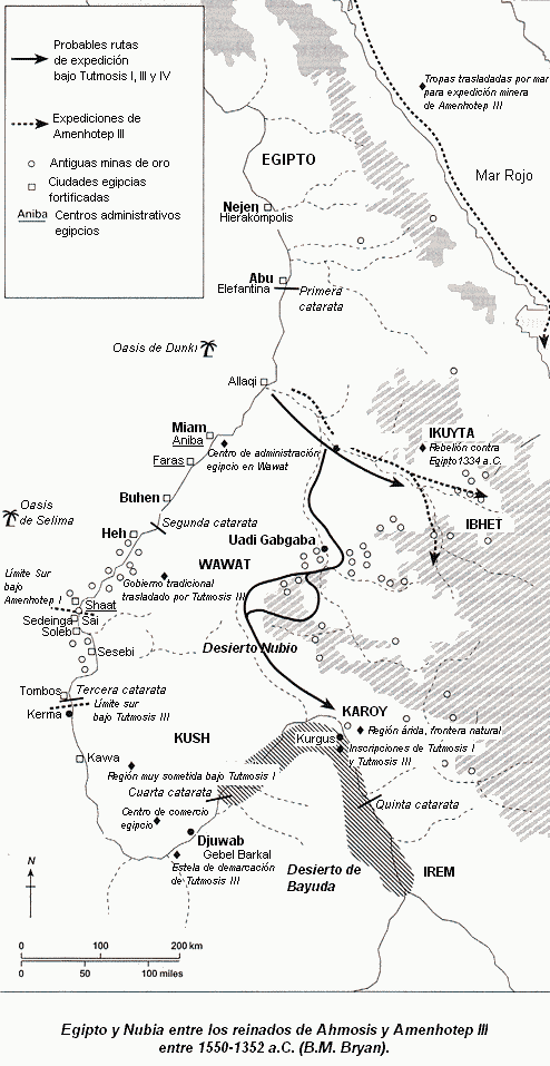 Entre los reinados de Ahmosis y Amenhotep III