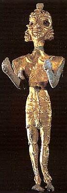 Estatuilla del dios Baal cubierta de oro y plata. 1.900 a.C.